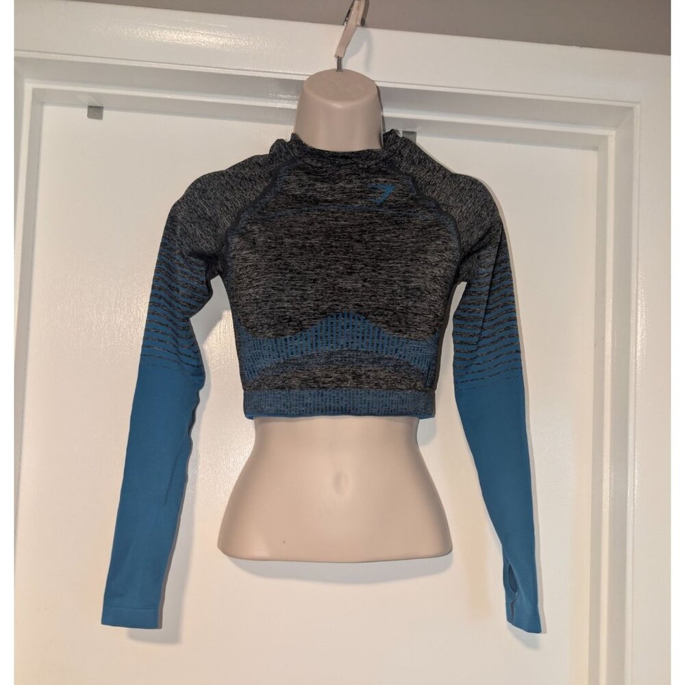 Gymshark Flex Long Sleeve crop top Small blue